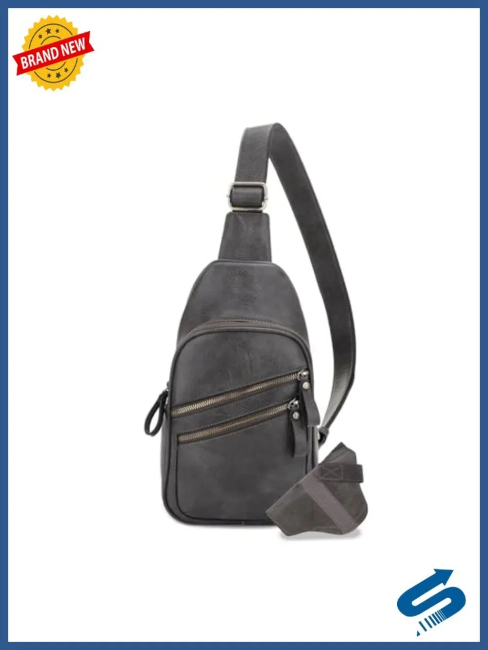 Faux Leather Unisex Multi-Pocket Concealed Carry Sling Bag Crossbody Backpack